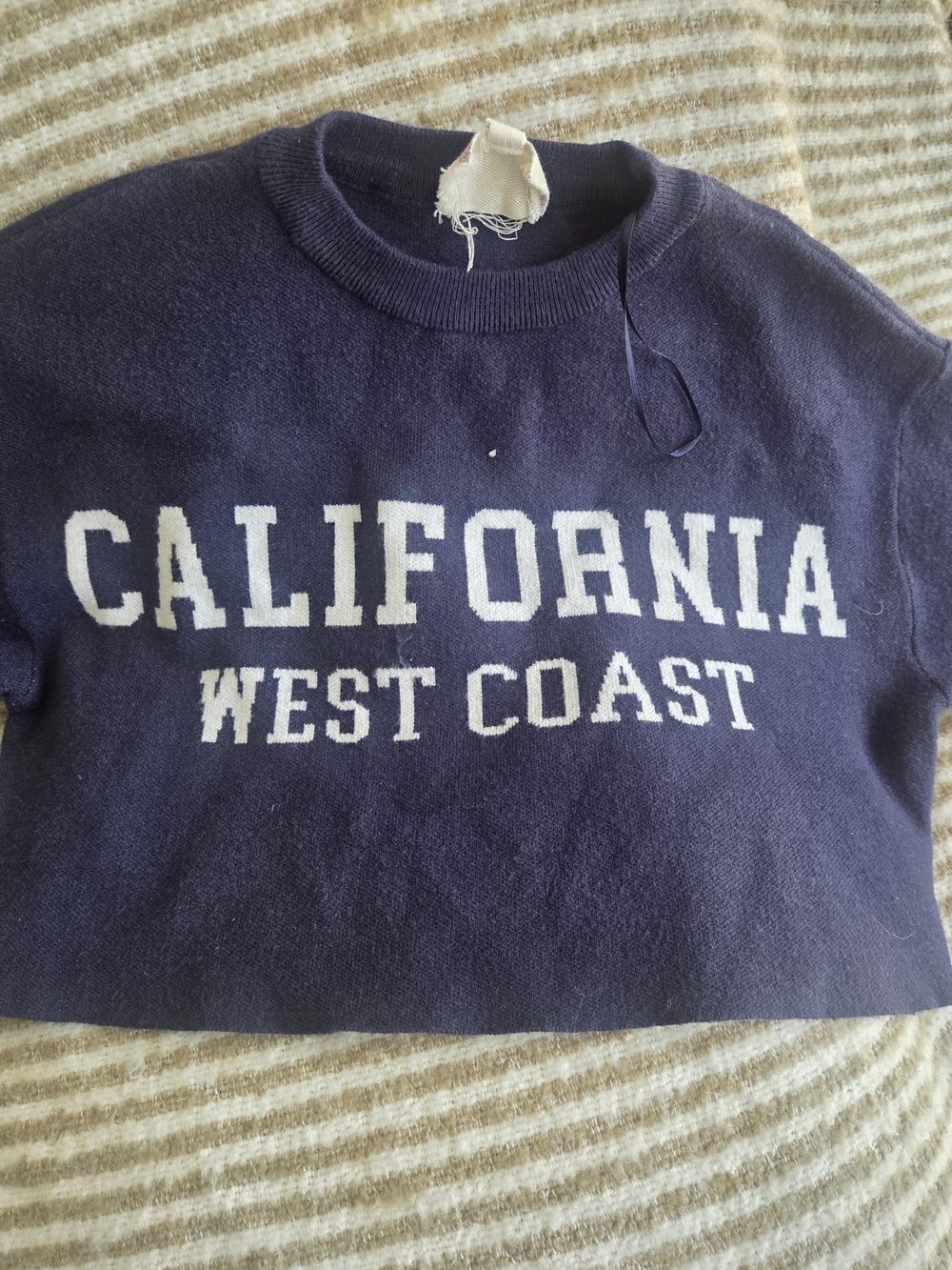 California West Coast Kids Sweater - Navy Crop Top